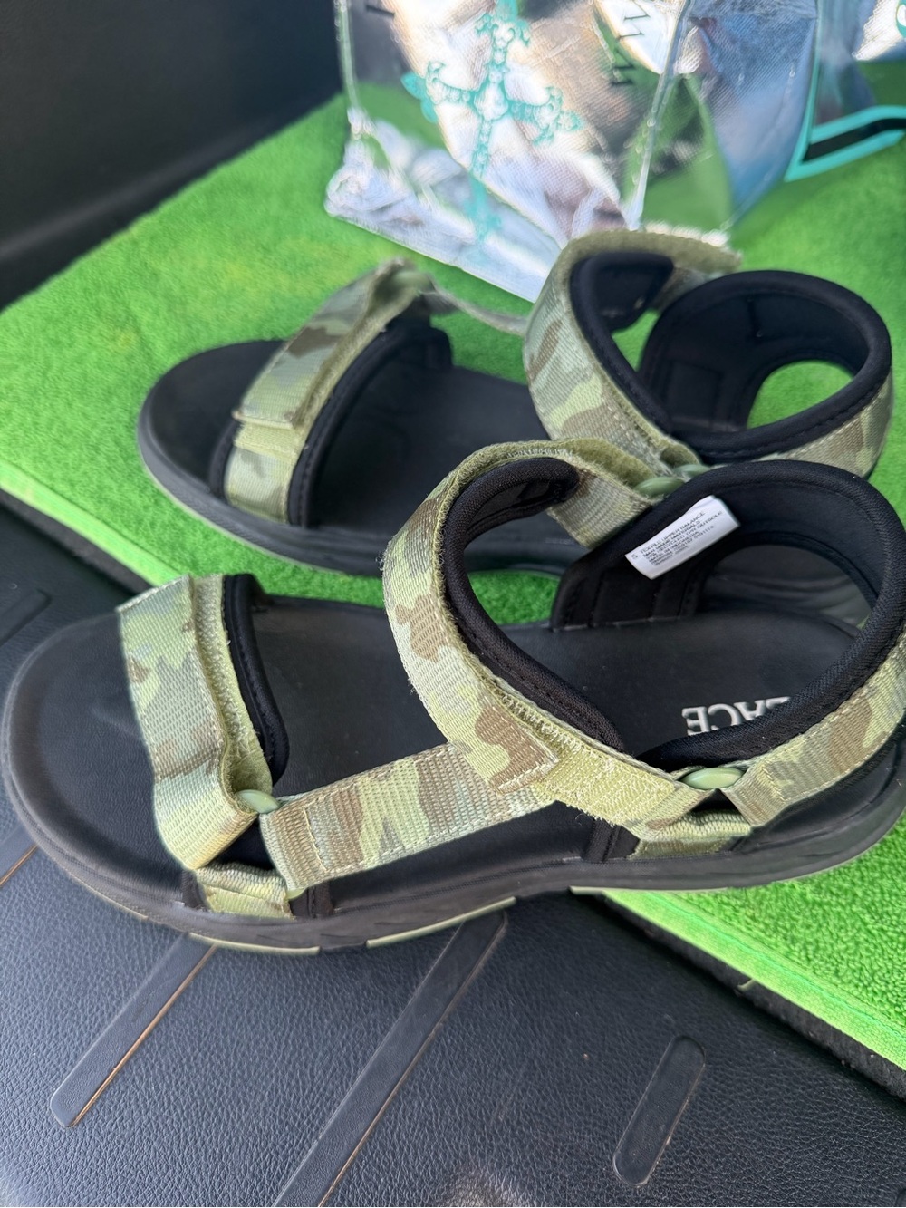 The Children's Place Olive Camo Adjustable Strap Sandals